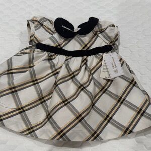 Gymboree Plaid Dress with Black and Gold Accents